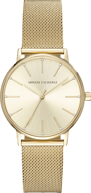 Women's Three-Hand Gold-Tone Stainless Steel Mesh Watch 36mm