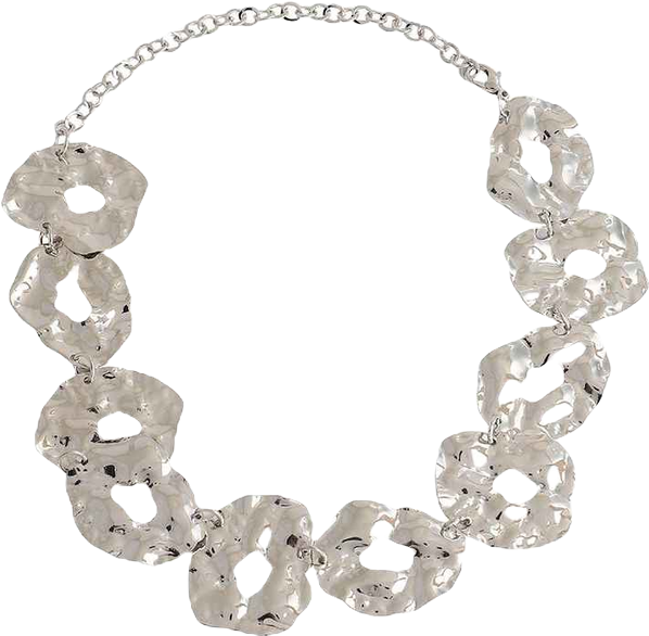 Women's Dented Halo Statement Necklace