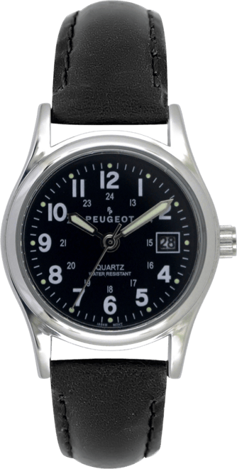 Women s Black Nurses Sport Calendar Wrist Watch with Black Leather Strap