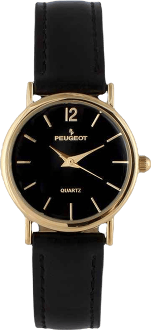 Women's Classic Easy Read Black Watch with Black Leather Strap