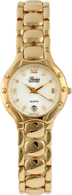 Women's 23k Gold Plated Dress Bracelet Watch