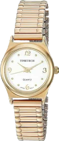 Women's 14K Gold Plated Stretch Expansion Bracelet Watch