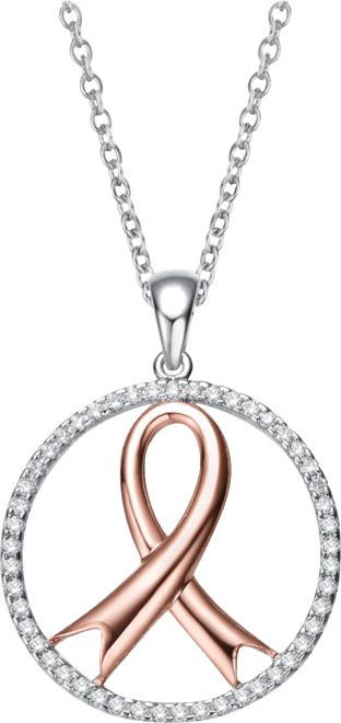 Two Tone Rose Gold and White Gold Plated Infinity in Open Circle Pendant
