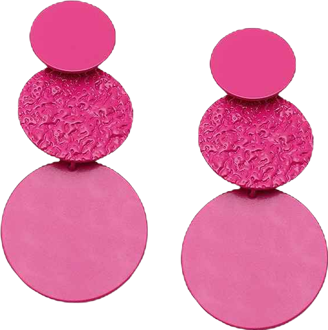 Women's Silver Dented Drop Earrings