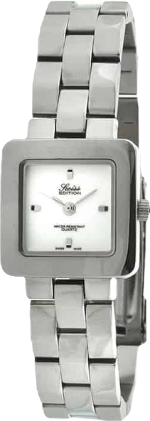 Women's Silver Luxury Small Square Link Bracelet White Dial Watch