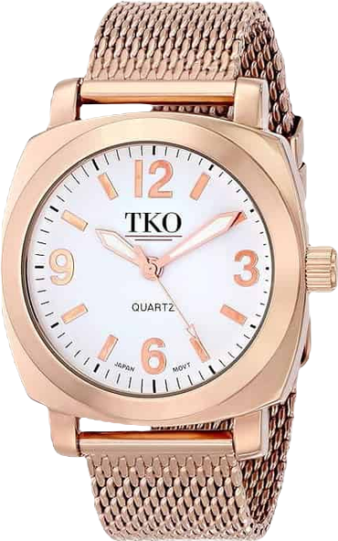 Women's Rose Gold Milano Boyfriend Watch with Rose Gold Mesh Bracelet