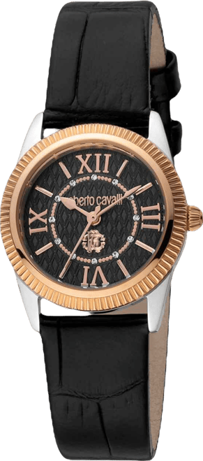 Women's Quartz Black Leather Watch 28mm