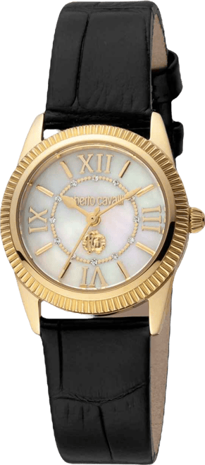 Women's Quartz Black Leather Watch 28mm