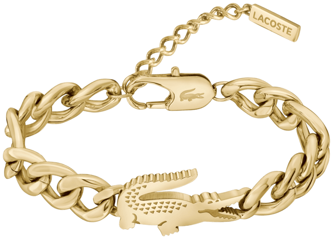 Lacoste Women's Crocodile IP Plated Bracelet - Macy's