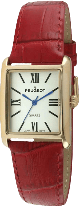 Women's Tank Watch Roman Dial Red Leather Strap