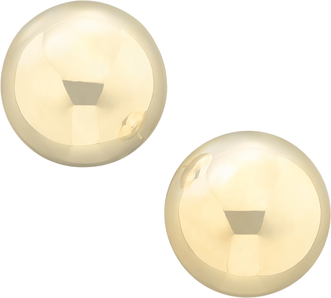 Gold Ball Stud Earrings (10mm) in 14k White, Yellow or Rose Gold