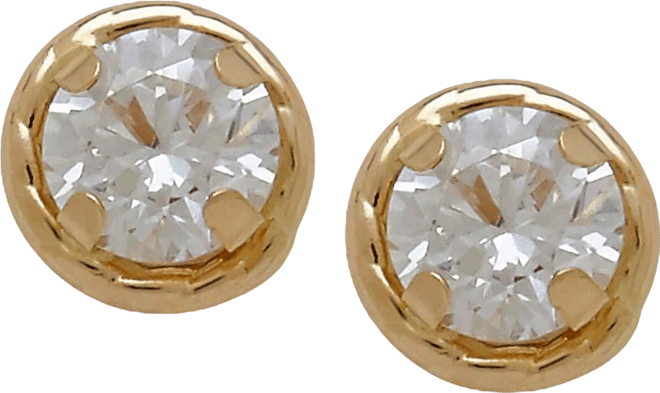 Children's Round Cubic Zirconia Stud Earrings in 14k Gold