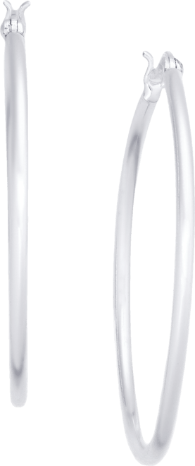 Large Skinny Hoop Earrings in Sterling Silver, 1.6", Created for Macy's