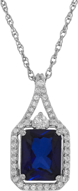 Lab-Grown Blue Sapphire (3 ct. t.w.) and White Sapphire (1/4 ct