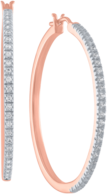 Diamond Hoop Earrings (1/4 ct. t.w.) in Sterling Silver, 14k Gold-Plated Sterling Silver or 14k Rose Gold-Plated Sterling Silver