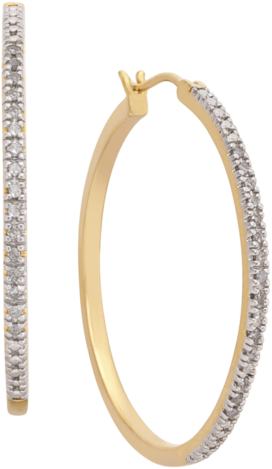 Diamond Hoop Earrings (1/4 ct. t.w.) in Sterling Silver, 14k Gold-Plated Sterling Silver or 14k Rose Gold-Plated Sterling Silver