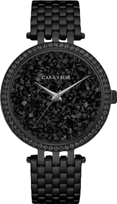 Designed by Bulova Women's Black Stainless Steel Bracelet Watch 38mm