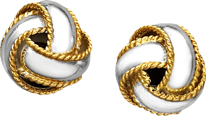 18K Gold over Sterling Silver Earrings, Love Knot Stud Earrings