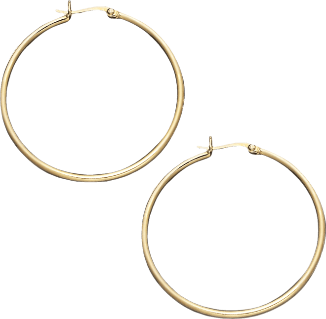 Large Hoop Earrings in 18k Gold Over Sterling Silver, 1.5"