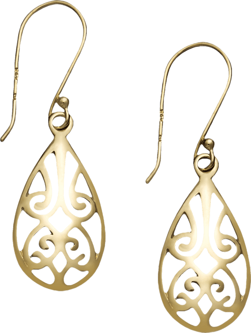 Filigree Teardrop Earrings in 18k Gold over Sterling Silver and or Sterling Silver