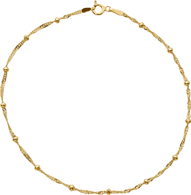 18K Gold over Sterling Silver Ankle Bracelet