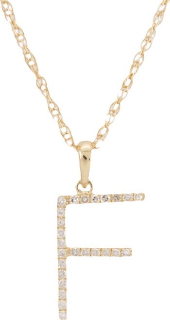 Diamond (1/10 ct. t.w.) Initial Pendant Necklace in 10k Gold, 16" + 2" extender