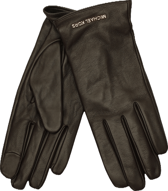 Michael  Women's Logo Detail Leather Tech Gloves