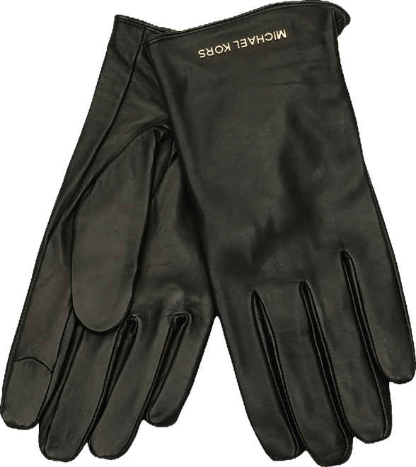 Michael  Women's Logo Detail Leather Tech Gloves