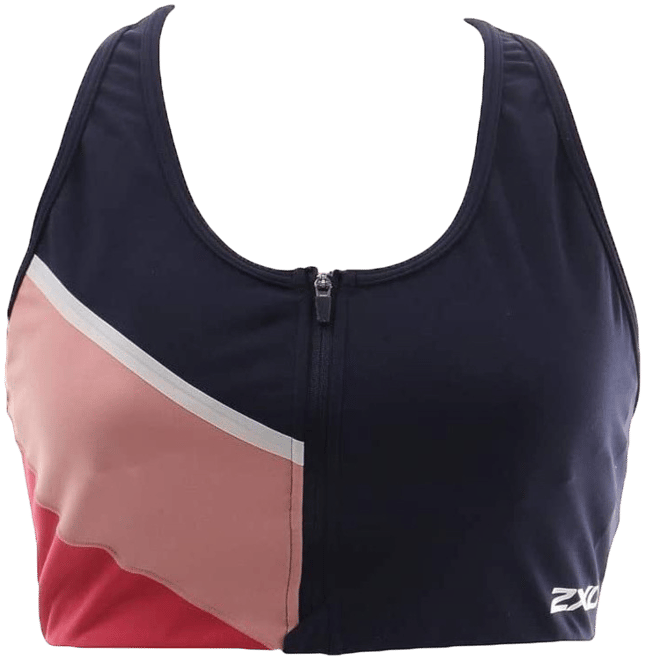 Active Medium Impact Colour Block Zip Crop Top