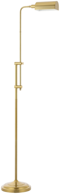 Zinnia 63" Industrial Minimalist Height-Adjustable Iron Pharmacy Led Floor Lamp, Brass Gold