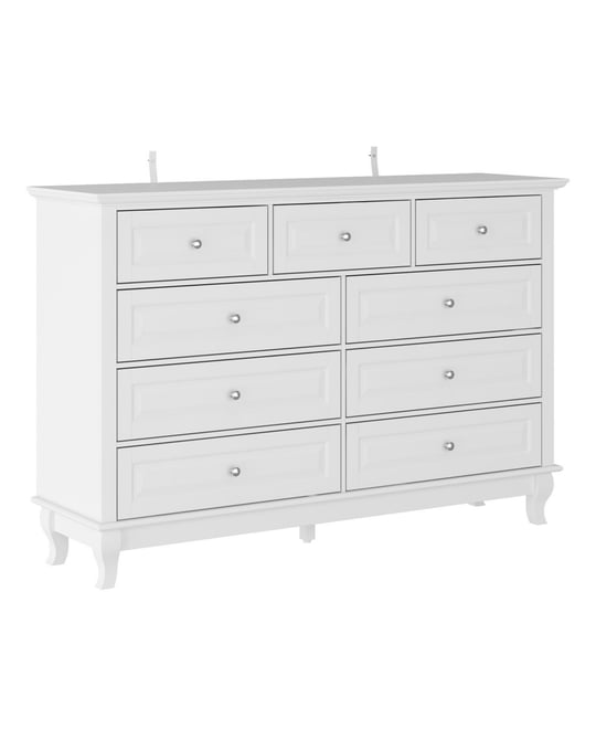 9-Drawer Gray Wood Dresser Bedroom Storage Cabinet Modern Style