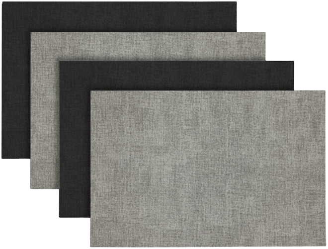 Amalfi Faux Leather Look Outdoor Dining Set Textured 2 Colored Reversible 12" x 18" Rectangular Placemats Set of 4
