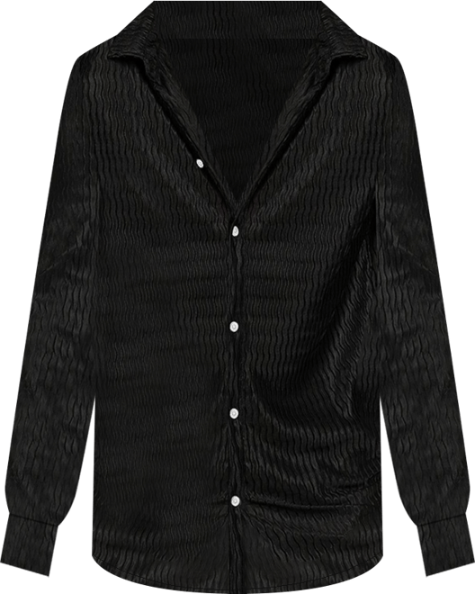 Men's Onyx Black Curly-Creased Shirt
