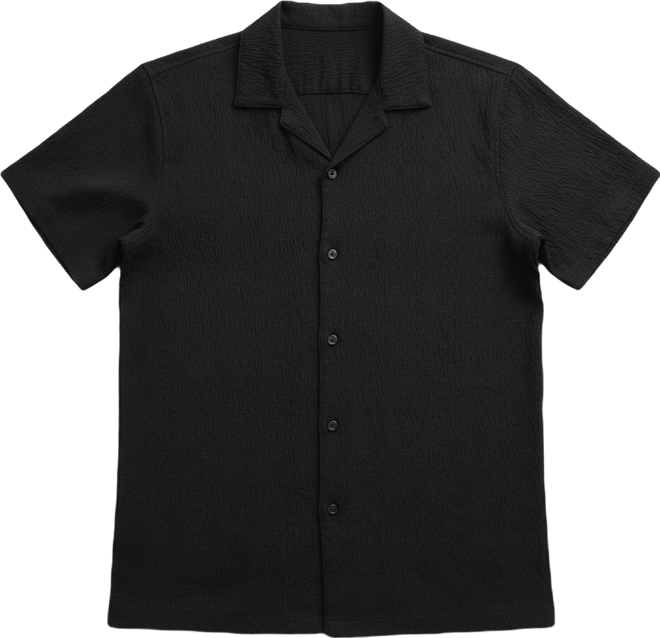 Men's Onyx Black Creased Shirt