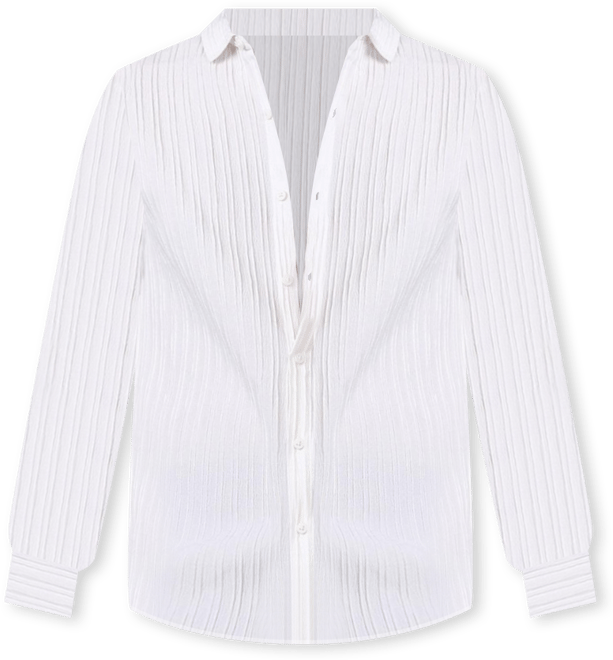 Men's Chalk White Self-Design Striped Shirt