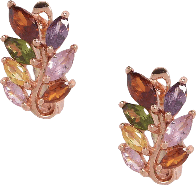 Women's Foliage Hoop Earrings