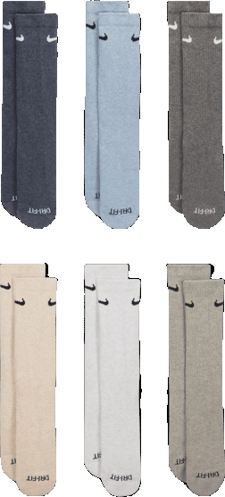 Nike Everyday Plus Cushioned Training Crew Socks (6 Pairs)