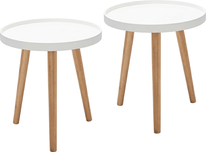 Set of 2 Round Side Table Sofa Coffee End Accent Table Nightstand Home