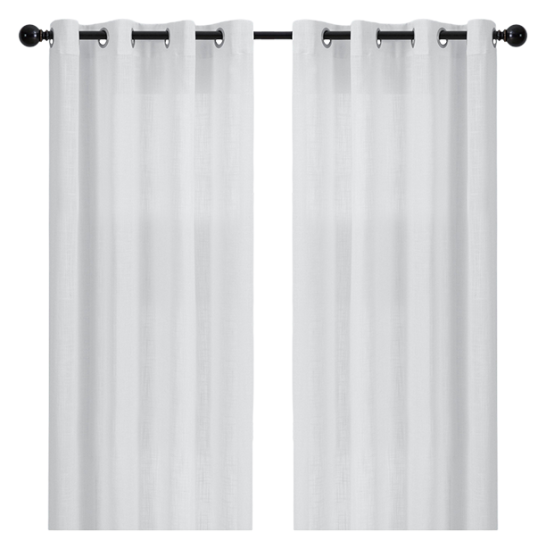 Premium 2-Panel Soft Textured Semi Sheer Grommet Curtains for Window Living Room Bedroom Kitchen Office