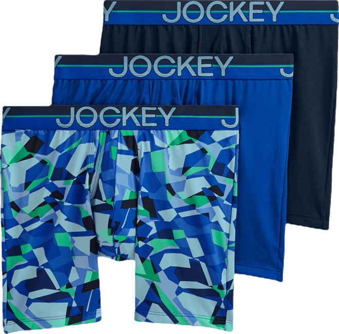 Men's Infinite Cool 3-Pk. Stretch Moisture-Wicking Solid Boxer Briefs