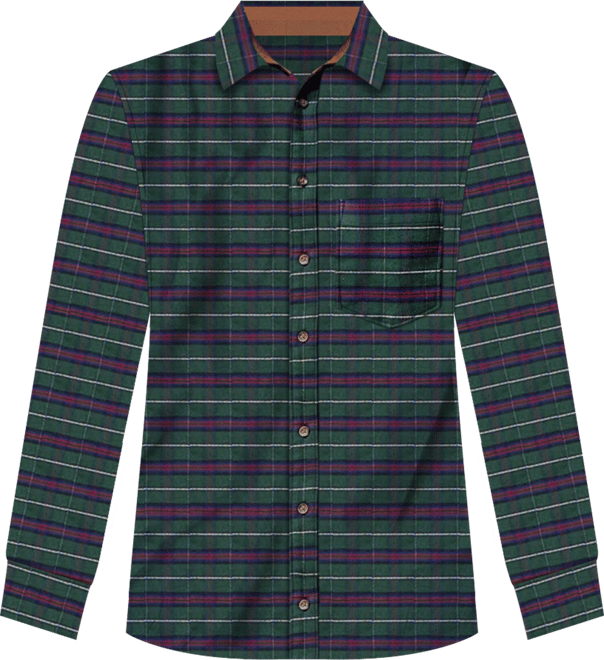 Men's Organic Flannel Shirt with Suede Detail