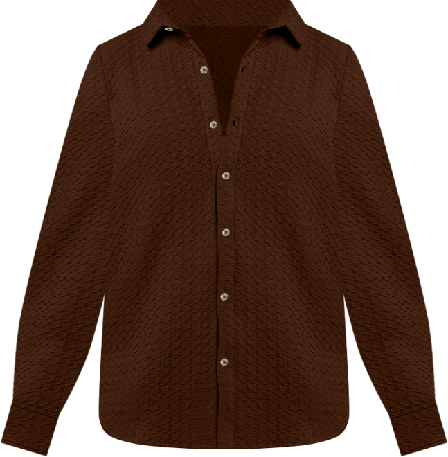 Men's Chocolate Brown Ripple Box Shirt