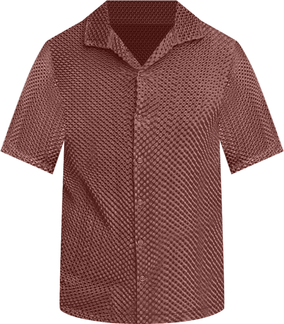 Men's Chocolate Brown Puffy-Textured Shirt