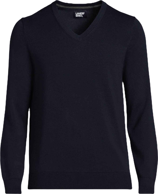 Men's Fine Gauge Cotton V Neck Sweater