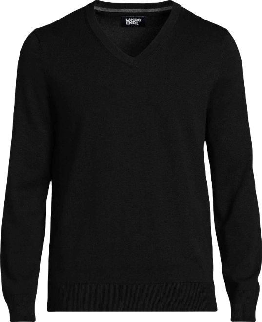 Men's Fine Gauge Cotton V Neck Sweater