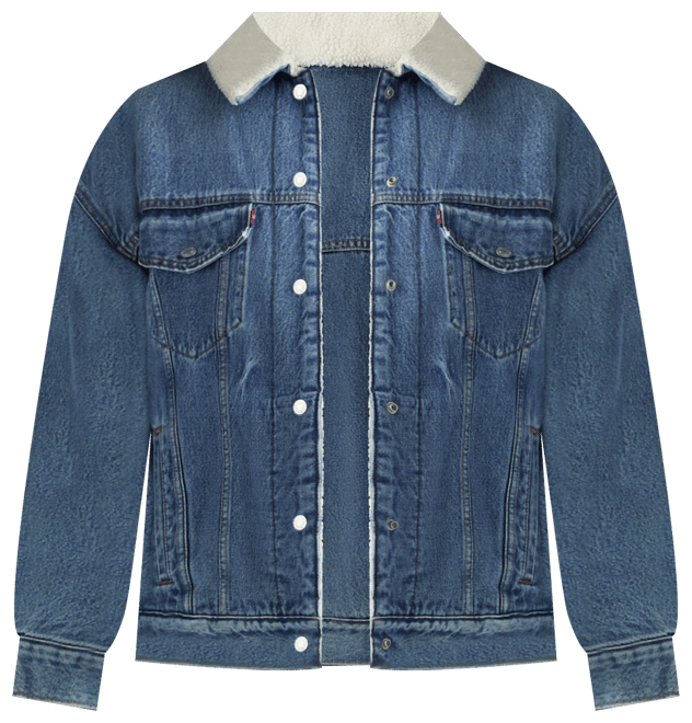 Plus Size '90s Sherpa Cotton Long-Sleeve Trucker Jacket