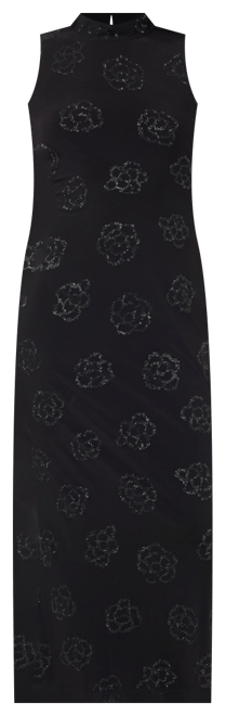 Women's Embellished Mock Neck Sleeveless Midi Dress