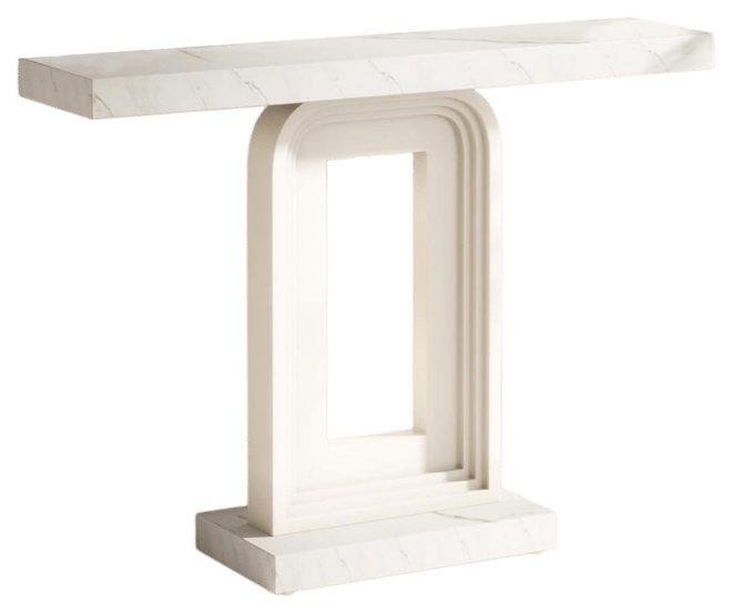 Modern Console Table, 40 Inches Narrow Sofa Entryway Table with Pendulum Shape Base, Contemporary Wood Accent Table for Living Room Hallway