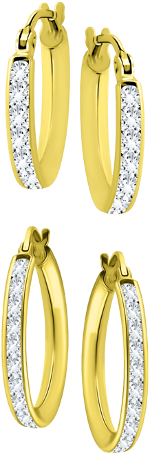 2-Pc. Set Cubic Zirconia Small Hoop Earrings, Created for Macy's