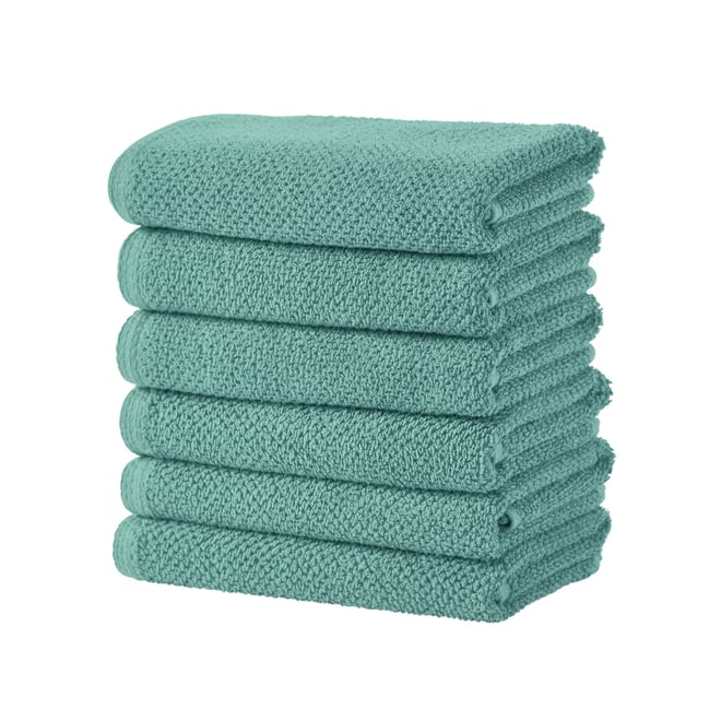 . Cotton Textured 6-Piece Hand Towel Set